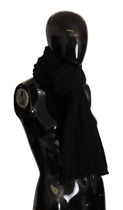 Chal de lana virgen negra tejido unisex de Dolce & Gabbana para mujer - Image 2