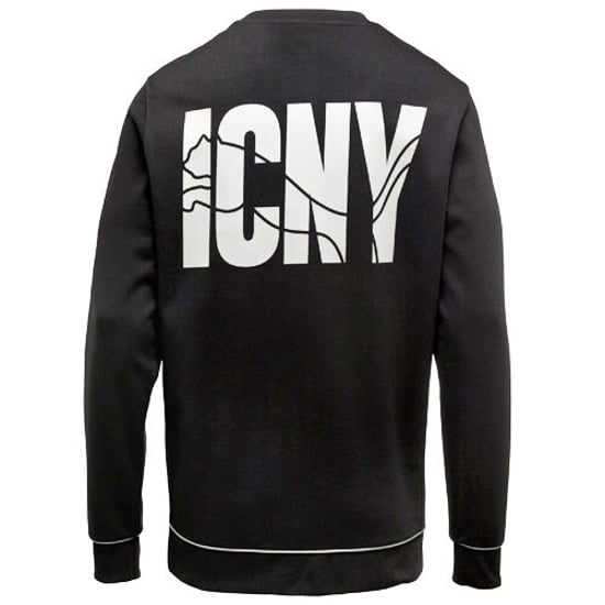 Puma ICNY Logo Mens LS Black Sweatshirt Top Jumper Pullover 568916 01 EE140