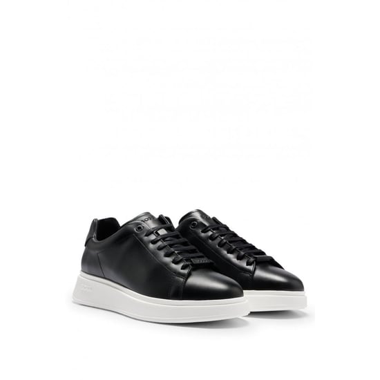 BOSS Orange Bulton Runn Mens Polished Leather Trainers With Rubber Outsole