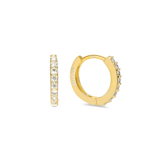Luxenter valarys hoop earrings in 925 sterling silver and shiny zirconia finished in 18k yellow gold plating