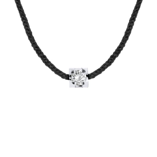 DIADEMA - Necklace - Black Nylon - Real Diamond