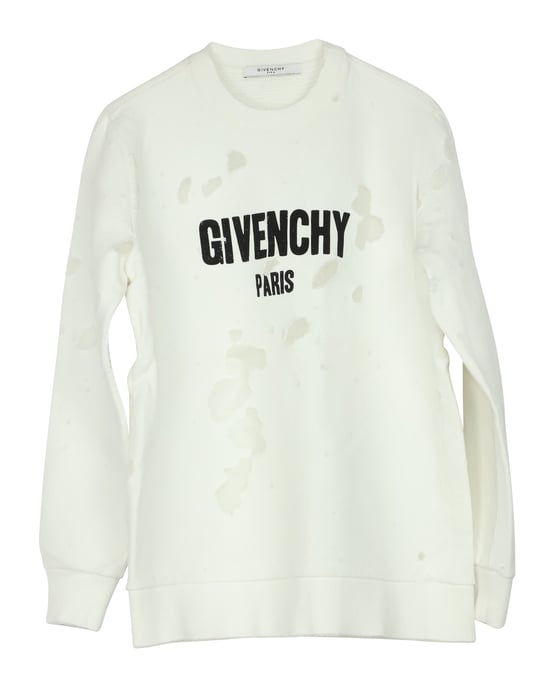 Givenchy Distressed Sweatshirt in White Cotton - Image 6