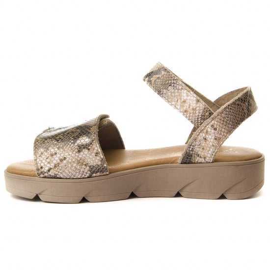 Confortable wedge sandal Purapiel in Beige