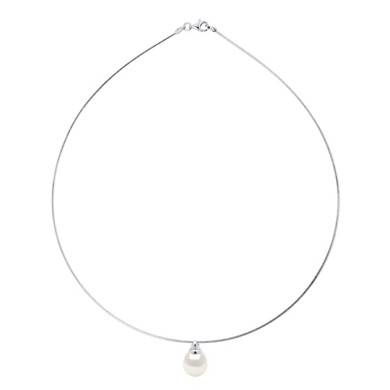 Necklace Semi Rigid Real Cultured Freshwater Pearl Pear 10-11 mm - Image 1