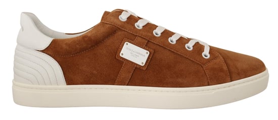 Dolce & Gabbana Men's Brown Suede Leather Low Tops Sneakers Shoes