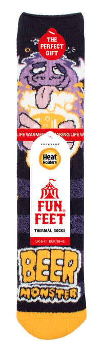 Calcetines térmicos con forro polar para hombre - Beer Monster - Image 2