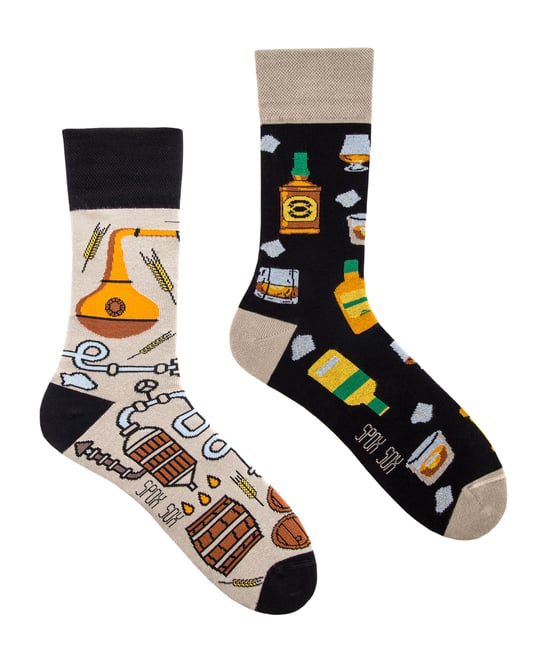 SPOX SOX - Hombres y Mujeres Calcetines Desparejados - Whisky - Image 1