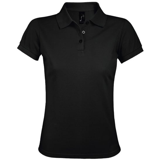SOLs Womens/Ladies Prime Pique Polo Shirt (Black) - Image 1