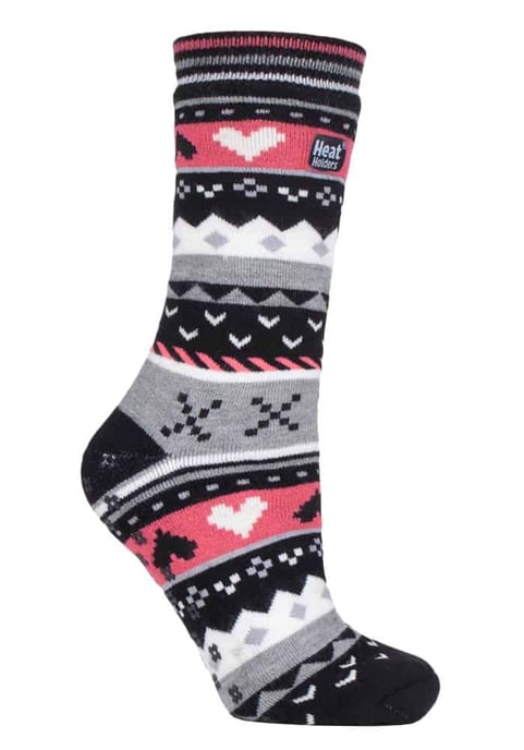 Calcetines térmicos antideslizantes de invierno Fairisle para mujer - Image 1
