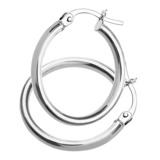 Pendientes de aro para mujer en oro blanco de 9 quilates - Image 1