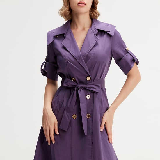 Cotton trench-coat dress - Image 4