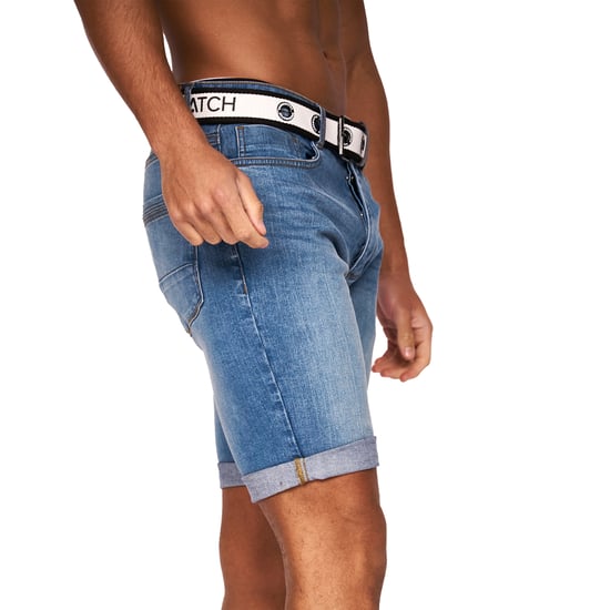 Crosshatch Mens Reestier Denim Shorts (Light Wash) - Image 4