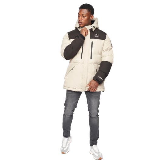 Crosshatch Mens Squadage Panelled Jacket (Stone) - Image 6