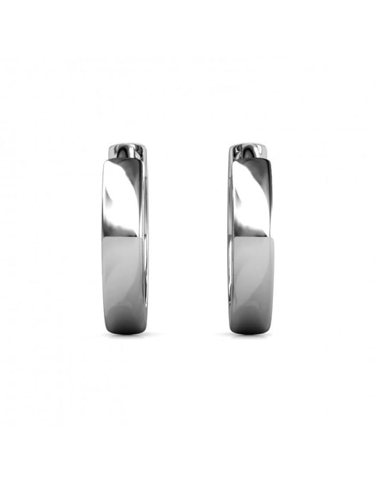 Pendientes de aro circulares - Plata y cristal - Image 5