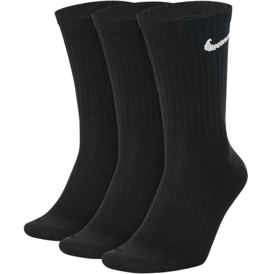 Nike SX7676 Unisex Everyday Lightweight Training Crew Socks Black 3 Pairs