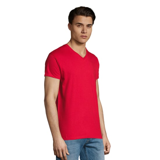 SOLS Mens Imperial V Neck T-Shirt (Red) - Image 4