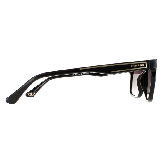 Police Rectangle Mens Shiny Black Smoke Gradient Polarised SPLB40N Arcade2