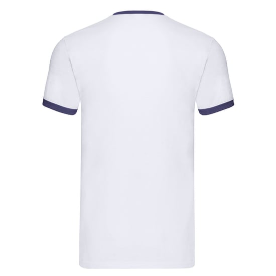 Fruit of the Loom Unisex Adult Ringer T-Shirt (White/Navy) - Image 2