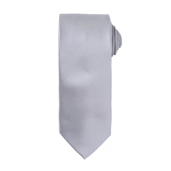 Premier Mens Micro Waffle Formal Work Tie (Pack of 2) (Silver) - Image 1