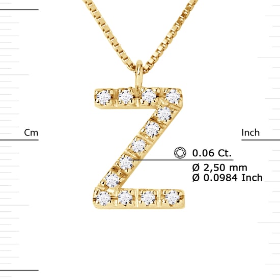 DIADEMA - Necklace with Diamonds - Z -Yellow Gold