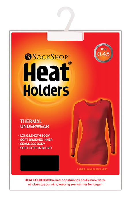 Heat Holders - Ropa interior térmica de manga larga para mujer - Negro - Image 2