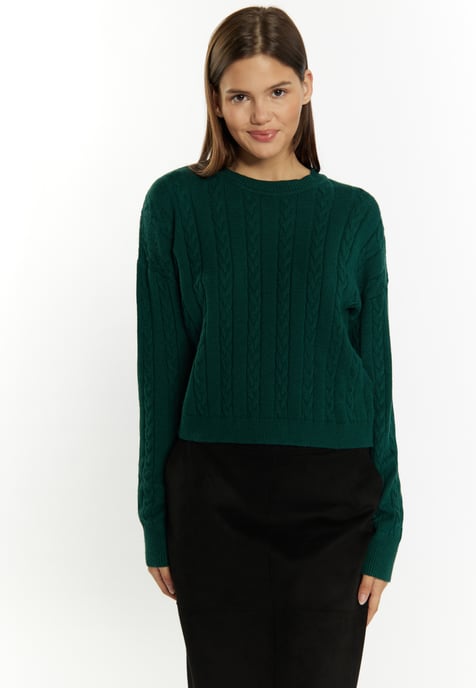 Mymo Knitted pullover women dark green - Image 3
