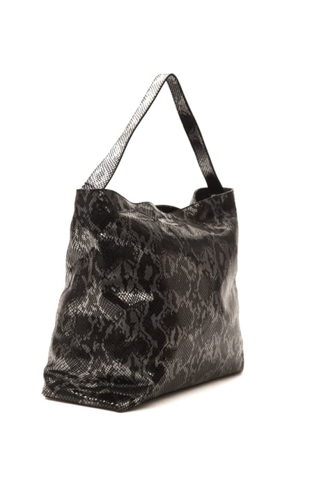 Bolso de Hombro de Cuero Gris para Mujer Pompei Donatella - Image 2