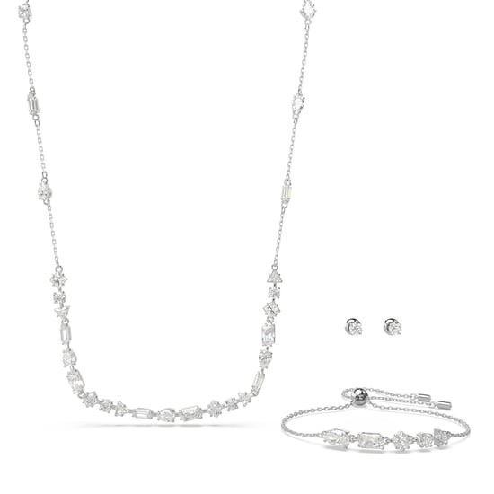 Swarovski 'Mesmera' Women's Base Metal Set: Bracelet + Earrings + Necklace - Silver 5665877 - Image 2