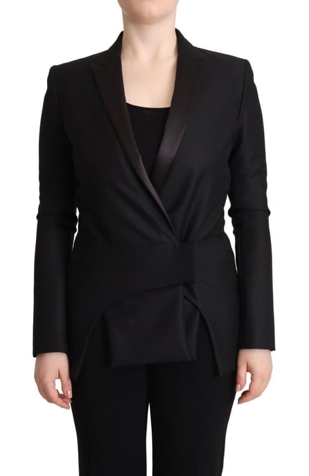 Chaqueta de mujer de doble botonadura negra de manga larga de Costume National - Image 1