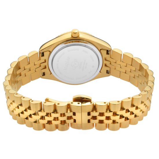 GV2 Naples 12402 Reloj de cuarzo suizo para mujer, acero inoxidable, oro amarillo y fecha con diamantes - Image 2