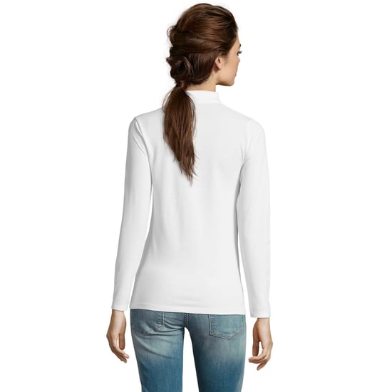 SOLS Womens/Ladies Perfect Long Sleeve Pique Polo Shirt (White)