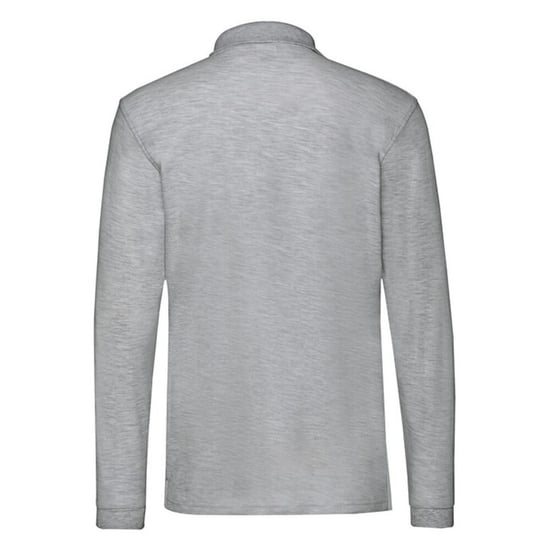 Fruit of the Loom Mens Premium Heather Long-Sleeved Polo Shirt (Athletic Heather Grey) - Image 2