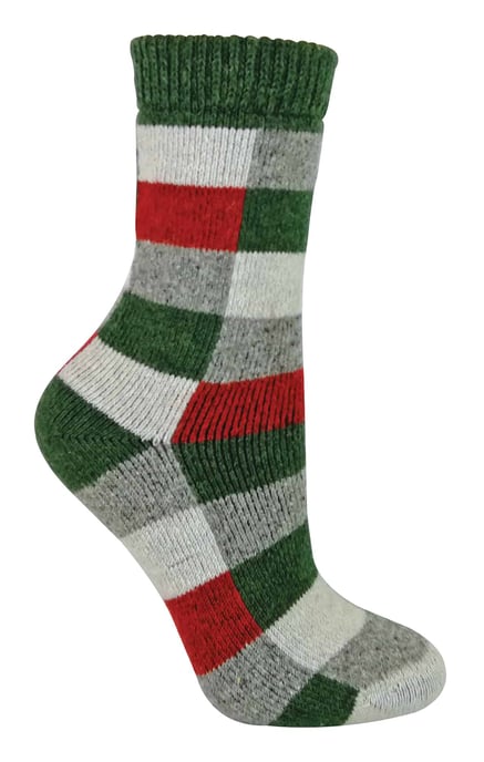 Sock Snob - Calcetines de lana transpirables con estampado de cuadros para mujer - Image 1