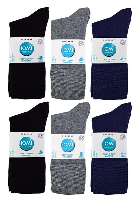 IOMI - Paquete múltiple de 12 pares de calcetines de bambú para diabéticos - BNG - Image 2