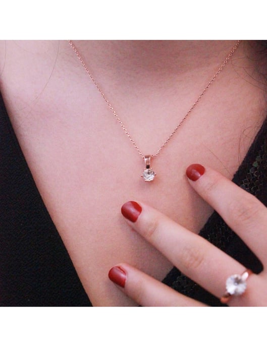 Colgantes con Piedras de Nacimiento - Oro Rosa y Cristal - Image 2