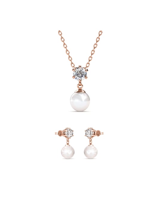 Conjuntos Pauline - Oro rosa y cristal - Image 1