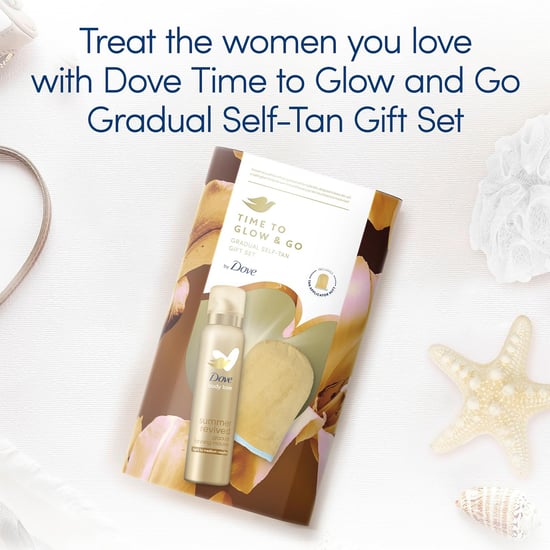 Dove Time to Glow&Go Gradual Self-Tan Mousse Gift Set for Her with Mitt, 4pk