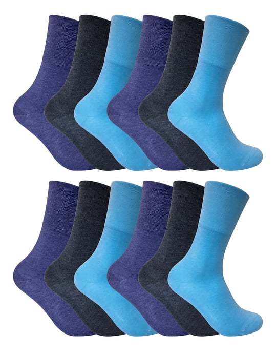 12 Pack Calcetines Diabéticos Térmicos No Elásticos para Mujer - Azul Claro - Image 1