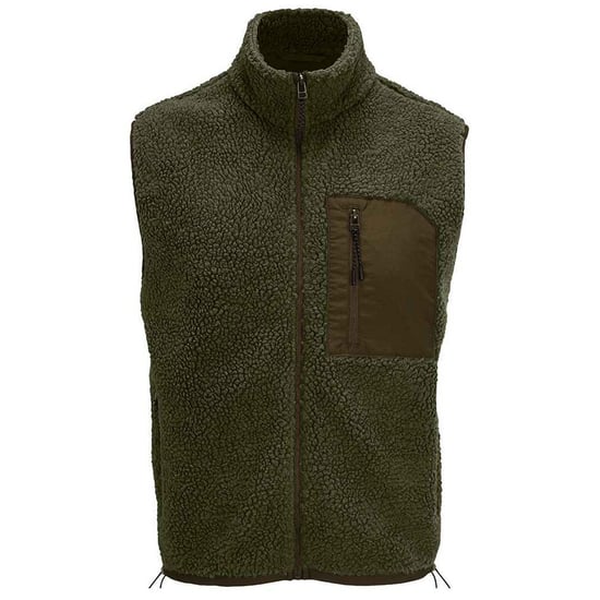 SOLS Unisex Adult Fury Sherpa Body Warmer (Army/Dark Army) - Image 1