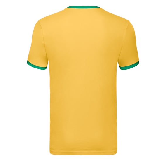 Fruit of the Loom Mens Ringer Contrast T-Shirt (Sunflower/Kelly Green) - Image 2