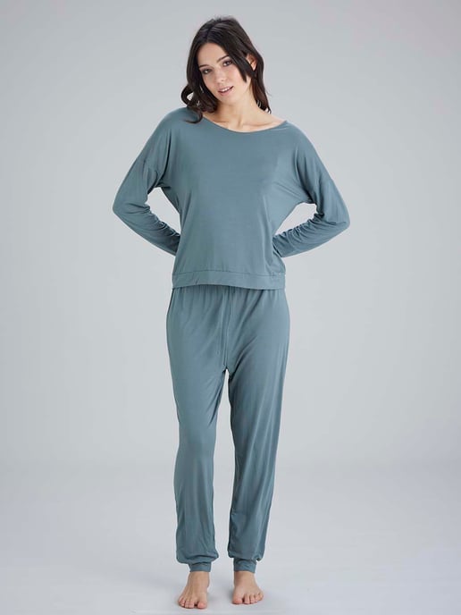 Botanical Lace Slouch Top - Sage