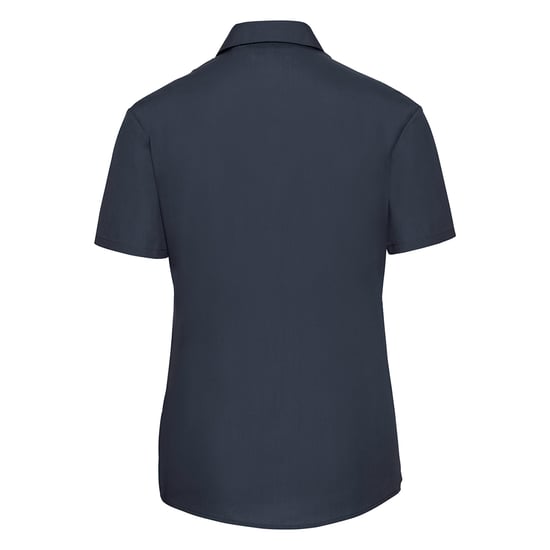 Russell Collection Womens/Ladies Classic Polycotton Easy-Care Short-Sleeved Shirt (French Navy) - Image 2