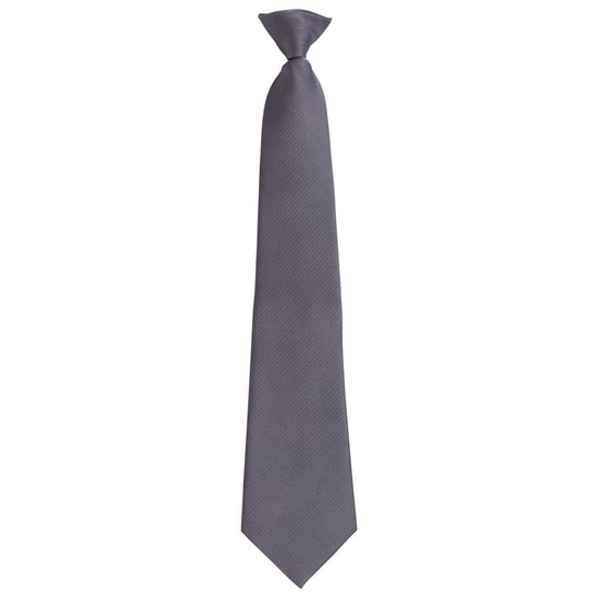 Premier Unisex Adult Colours Fashion Plain Clip-On Tie (Grey) - Image 1