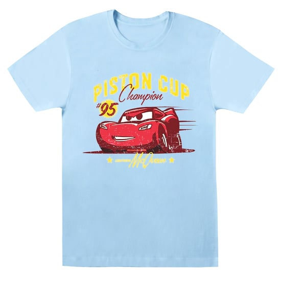 Disney Mens Cars Piston Cup Champion T-Shirt (Baby Blue) - Image 1
