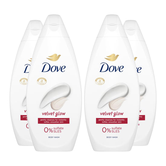 Dove Velvet Glow Body Wash 0% Sulfate SLES for Softer & Smoother Skin, 4x225ml