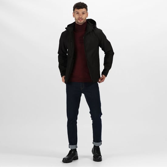 Regatta Mens Venturer Three Layer Soft Shell Jacket (Black) - Image 5