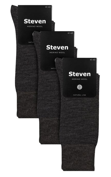 Steven - 3 Pares Multipack Mens Original Merino Wool Socks - Charcoal - Image 2