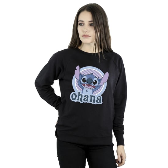 Disney Womens/Ladies Lilo And Stitch Ohana Circle Sweatshirt (Black)
