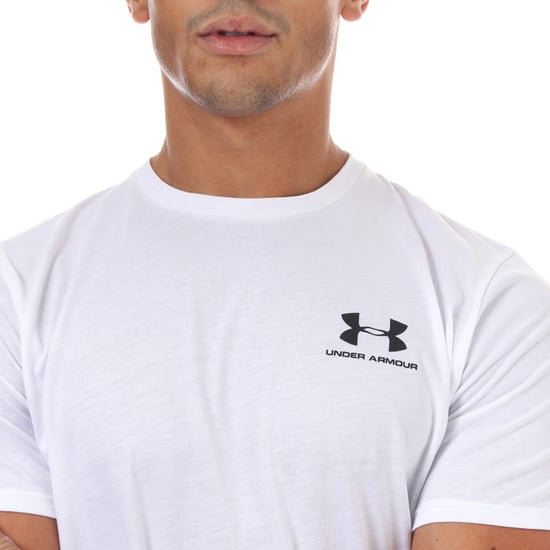 Men's Under Armour Sportstyle Left Chest Short Sleeve T-Shirt in White - Image 6