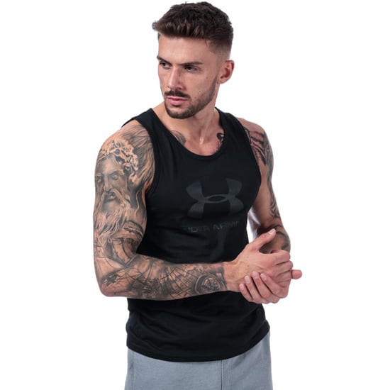 Camiseta sin mangas deportiva Under Armour Sportstyle Logo Wicking Fitness en negro para hombre - Image 1